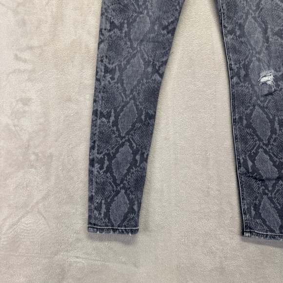 Rag & Bone Jeans Women 27 Cate Mid-Rise Ankle Skinny Gray Snake Print Distressed - Picture 5 of 16